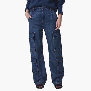 Citizens of Humanity Delena High Waist Wide Leg Cargo Jeans Size 28